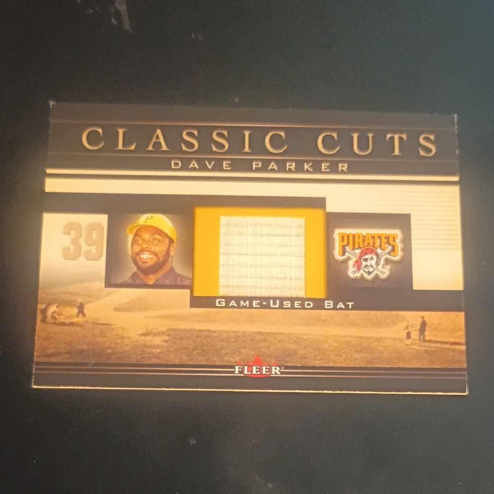 Dave Parker 2002 Fleer Game Used Bat Baseball Card Pittsburgh Pirates Of